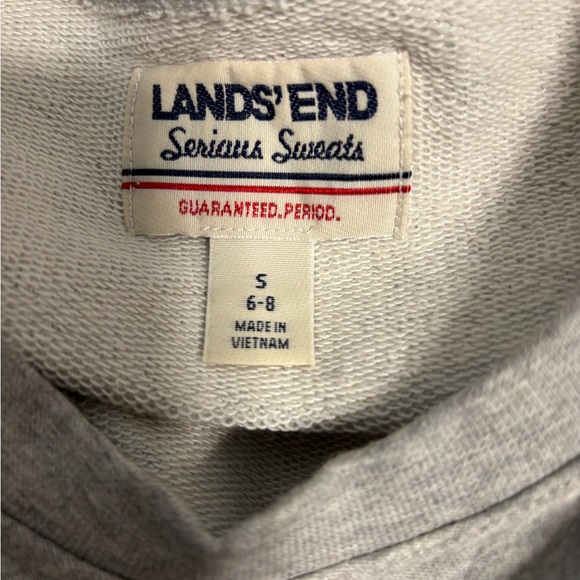 Lands End Women’s Sweatshirt Gray Dress Rainbow cuff‎ Trim Small - Picture 3 of 4